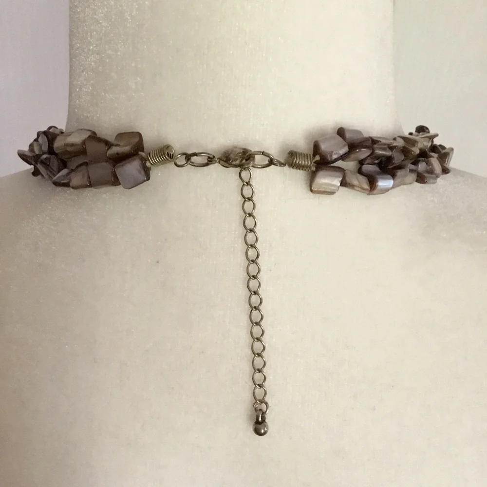 Boho Festival Abalone Vintage Vibe Double Strand Necklace